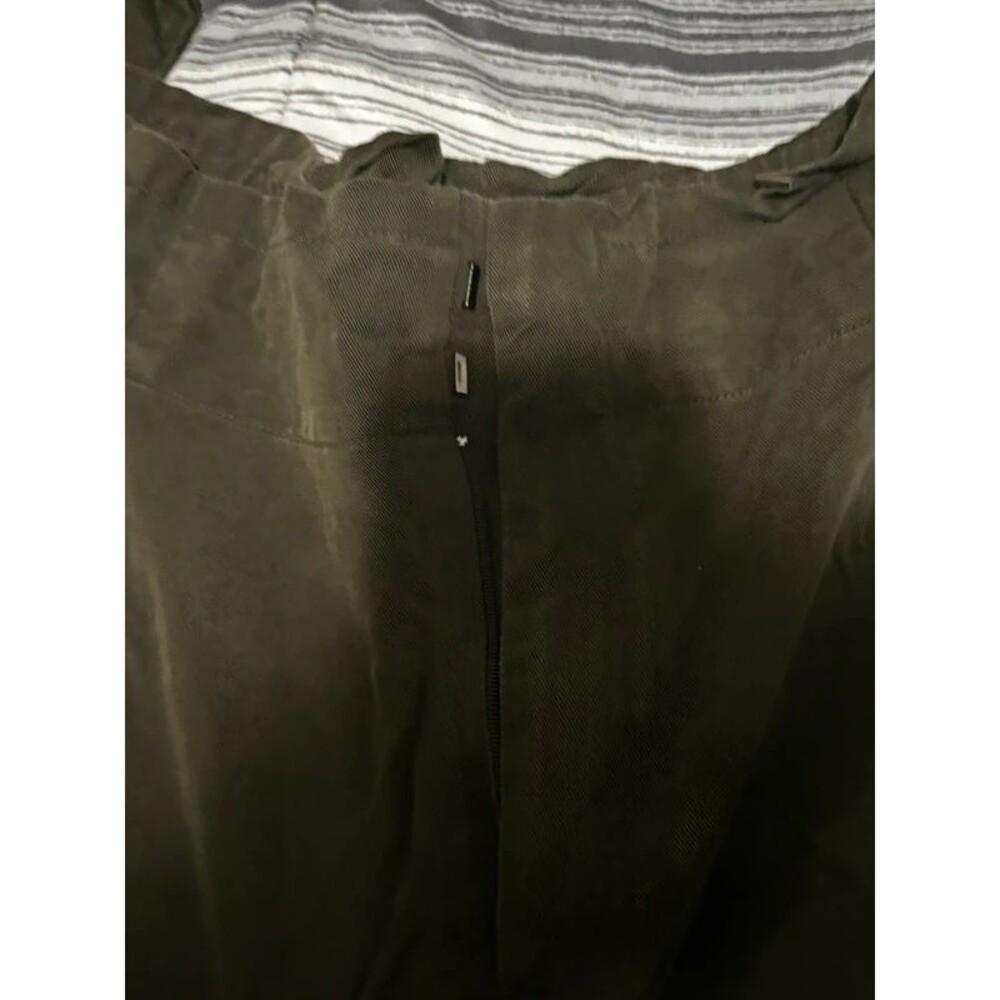 simply vera Langdon olive pleated paperbag pants - Picture 3 of 4